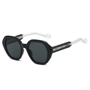 Fashion Geometric Hexagon Sunglasses Retro PC Frame UV400 Protection For Women Men Wave Temple Outdoor Driving Eyewear