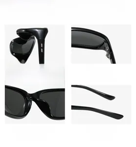 Detail of Y2K sports sunglasses featuring reinforced metal hinges and ergonomic nose pads