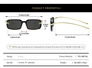 Tableau des tailles pour lunettes de soleil carrées avec hauteur de verre et pont nasal