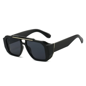 Lunettes De Soleil Carrées Rétro Grande Monture En PC Et Métal Protection UV400 Lunettes De Mode Pour Hommes Et Femmes