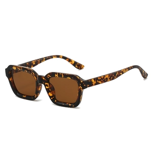 Classic tortoise shell square frame sunglasses with dark brown lenses for men and women
