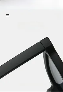 Detail of square sunglasses frame with high-elastic hinge and matte texture