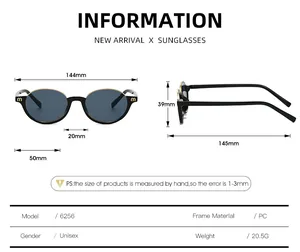 Tableau des tailles pour lunettes de soleil demi-cerclées avec mesures et poids précis