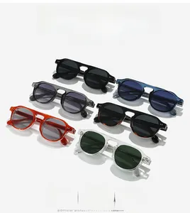 Collection de lunettes de soleil rondes rétro en plusieurs coloris avec rivets classiques