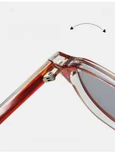 Détail de la charnière métallique durable sur monture de lunettes vintage en écaille