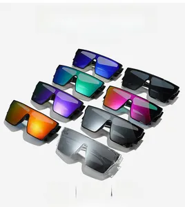 Detailed view of eight multi-colored cycling sunglasses with stylish wrap-around lenses