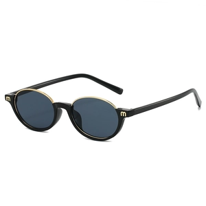 Lunettes De Soleil Rétro Ovales Pour Femmes Et Hommes Monture PC Métal Protection UV400 Mode Vintage