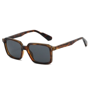 Square Sunglasses UV400 Protection PC Frame With Metal Rivets Retro Fashion Eyewear For Men Unisex Outdoor Travel