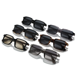 Modern rectangular sunglasses collection in six colors with stylish wide frame design