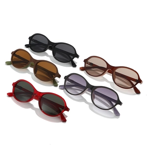 Retro oval sunglasses in five assorted colors including black and tortoiseshell