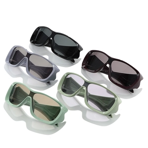 Oversized trendy shield sunglasses in multiple colors featuring a sleek wrap-around design