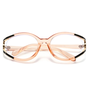 Retro Katzenaugen Brille Rahmen PC Kunststoff Metall Hohl Dekorativ Anti Blaulicht Klare Linse Mode Damen
