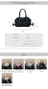 Detailed size guide and color options for the lychee pattern PU leather bowling bag