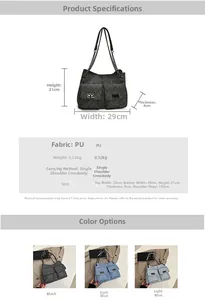 Detailed size specifications and material chart for the quilted chain shoulder bag