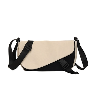 Fashionable contrast color crossbody messenger bag with adjustable shoulder strap