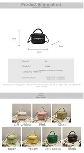 Mini quilted crossbody bag size guide and multi-color selection in PU leather