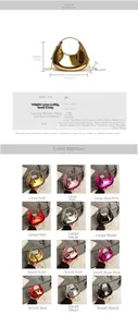 Detailed size chart and specifications for mini patent leather bags in two sizes