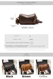 Spécifications de taille et tableau des matériaux pour petit sac bandoulière rétro