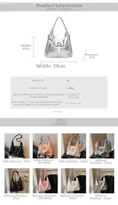 Détails du grand sac cabas en cuir PU avec dimensions 29x32x9cm et spécifications