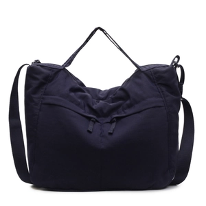 Sac fourre-tout en nylon bleu marine avec bandoulière réglable et grande capacité de rangement