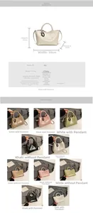 Detailed size specifications and color comparison of the stylish PU leather crossbody bag