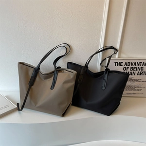 Sac Fourre-tout En Tissu Oxford Grande Capacité Sac À Main Minimaliste Pour Femmes Trajet Quotidien Fermeture Éclair