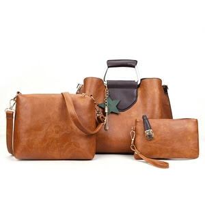 Sac À Main Pour Femmes Tote Bandoulière Et Pochette Cuir PU Motif Lychee Couleur Contrastée Poignée Métallique Étoile Rétro