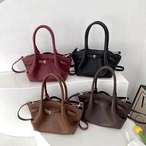 Borsa A Mano Retrò Da Donna In Pelle PU Grana Di Litchi Borsa A Tracolla Hardware Dorato Tracolla Regolabile Moda