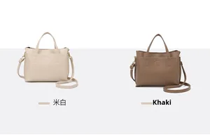 Detail view of off-white and khaki tote bags with textured geometric embossed patterns