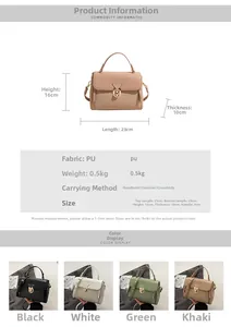 Detailed dimension guide showing 23x16x10cm size and crossbody options for this handbag