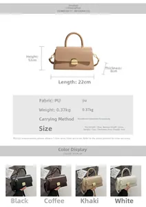 Guide des tailles et options de couleurs pour le sac à main carré en cuir PU minimaliste