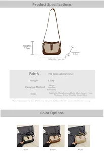 Detail view of adjustable shoulder strap and dimensions for the Hobo crossbody bag