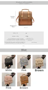 Guide détaillé des dimensions et options de couleurs pour le sac à dos polyvalent en PU