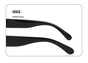 Macro detail of high-quality metal hinge and mirror axis on futuristic black oval sunglasses