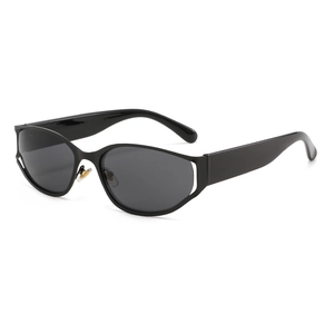 Oval Sunglasses Y2K Future Technology Style Sun Protection Metal Frame AC Lens Outdoor Fashion Eyewear For Men Women