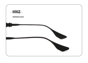 Detailansicht der Metallscharniere und rutschfesten Bügel der Piloten-Sonnenbrille