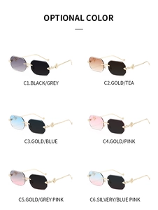 Collection of rimless octagonal sunglasses featuring various gradient lens color options