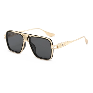 Square Aviator Sunglasses Retro Industrial Steampunk Metal Alloy Frame UV400 Protection PC Lens For Men Women