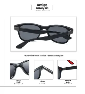 Detail view of sport sunglasses with matte black frame and red non-slip temple tips