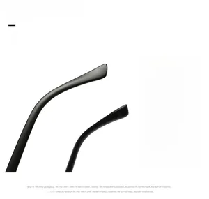 Detail view of the curved temples on classic semi-rimless sunglasses with matte finish