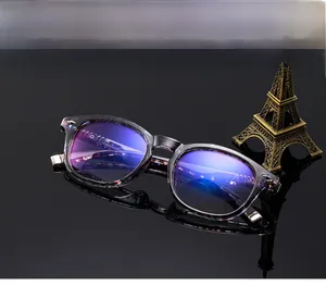 Detail view of tortoiseshell bifocal reading glasses with anti-blue light filter lenses