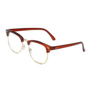 Classic semi-rimless retro sunglasses with amber tortoiseshell frames and gold metal accents