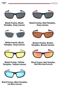 Aperçu de sept variantes de couleurs de lunettes de sport polarisées pour le cyclisme