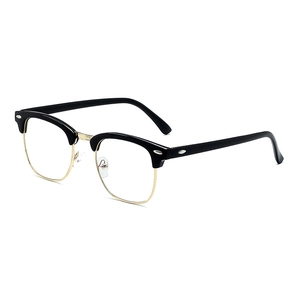 Retro Semi Rimless Eyewear Frames Metal Plastic Anti Blue Light UV400 Clubmaster Style Glasses For Men Women