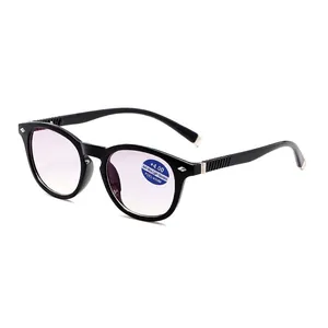 Retro Round Frame Bifocal Reading Glasses Anti Blue Light Near Far Vision Plastic Eyeglasses For Men Women Fashion
