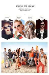 Collage of retro round frame sunglasses for driving, travel, and outdoor fashion styles