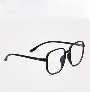 Detailed view of black TR90 oversized eyeglass frame with silver metal dots decoration