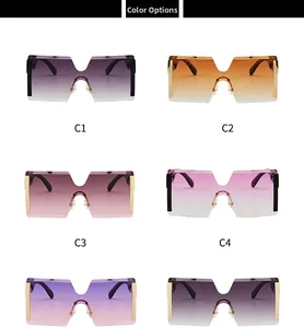 Collection de lunettes de soleil carrées sans monture en plusieurs couleurs dégradées