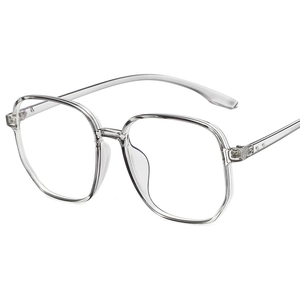Fashionable oversized transparent TR90 square glasses frames for a stylish retro look