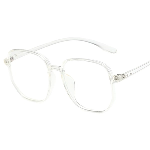 Fashionable transparent polygonal oversized eyewear frame made of lightweight TR90 material